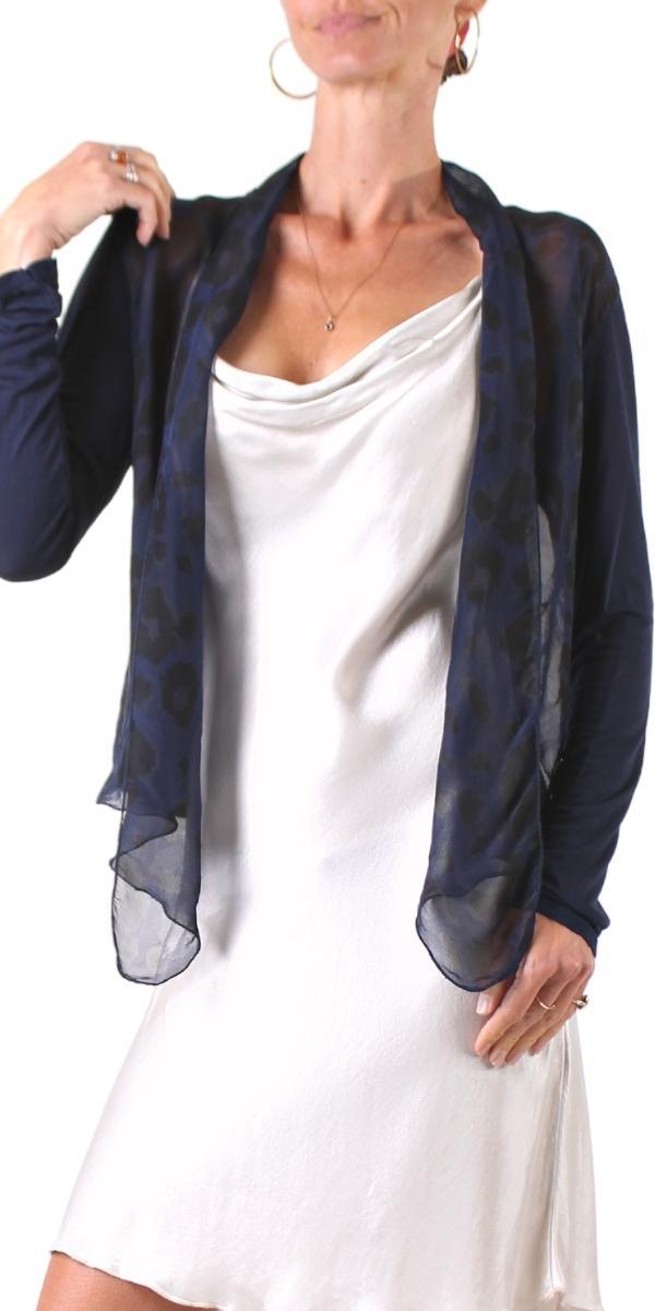 Shoona Leopard Cardigan - Gigi Moda - Made in Italy # Cardigan, free shipping, Gigi Moda, handwash, Leopard Print, Made in Italy, OS, Silk, spring, summer, washable