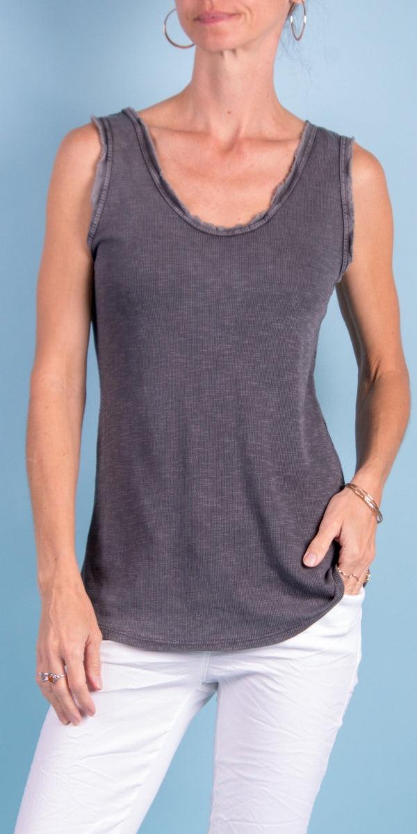 Avena Cotton Tank - Gigi Moda - Made in Italy # 100% Cotton, Cotton, cotton top, Gigi Moda, Made in Italy, one size, OS, Sleeveless, spring, summer, tank, Tank Top, Top