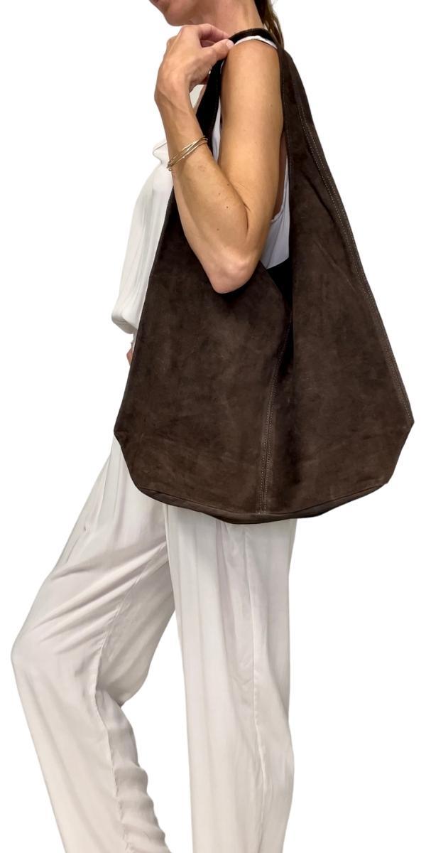 Suede Boho Tote - Gigi Moda - Made in Italy # 100% leather, bag, boho, Gigi Moda, Handbag, Italian Made, Leather, Purse, SUEDE, tote