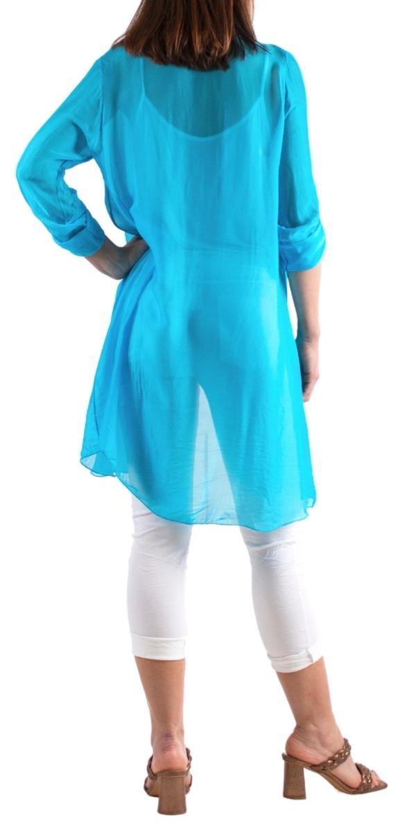 Portici Silk Cardigan - Gigi Moda - Made in Italy # 3/4 sleeve, Cardigan, free shipping, Gigi Moda, long, Made in Italy, one size, OS, Silk, viscose