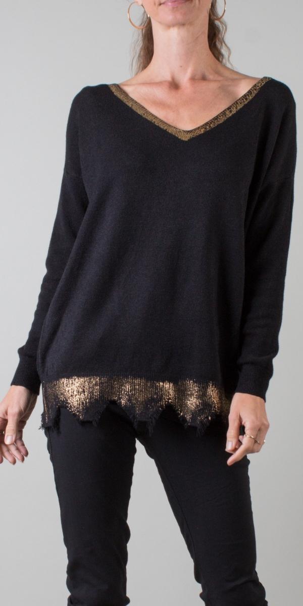Forte Knit Sweater - Gigi Moda - Made in Italy # Gigi Moda, Gold, knit blouse, knit sweater, Long Sleeve, Made in Italy, sweater, top