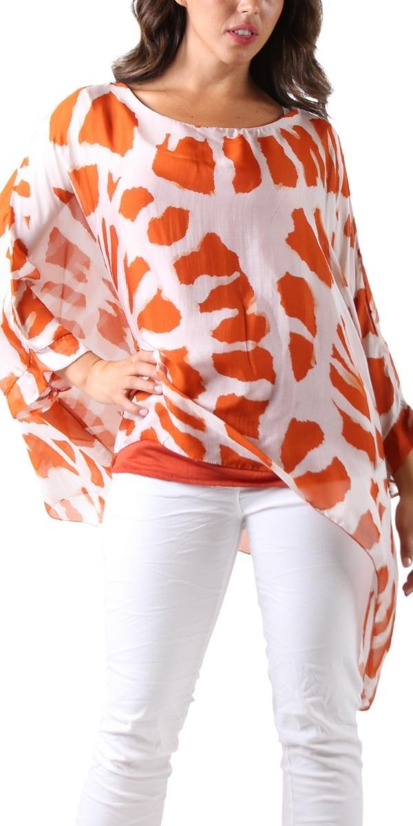 Seta Tie Dye Kaftan - Gigi Moda - Made in Italy # 100% Silk, Blouse, gigi moda, Kaftan, Made in Italy, OS, resort, resort wear, Silk, Tie Dye