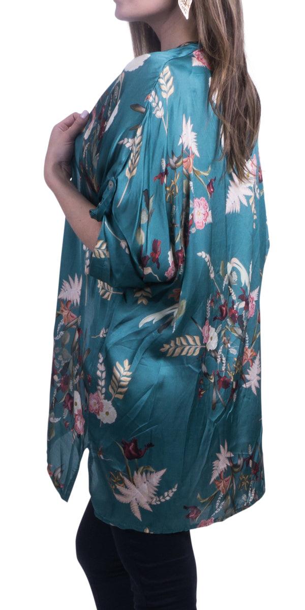 Sofia Kimono - Gigi Moda - Made in Italy # Floral Print, Gigi Moda, Kimono, Made in Italy, OS, Silk, Sleeves