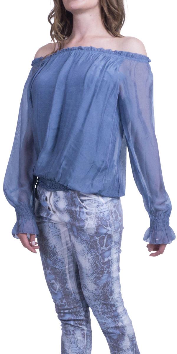 Virginia Top - Gigi Moda - Made in Italy # 100% Silk, Blouse, Gigi Moda, Made in Italy, OS, Silk, Top