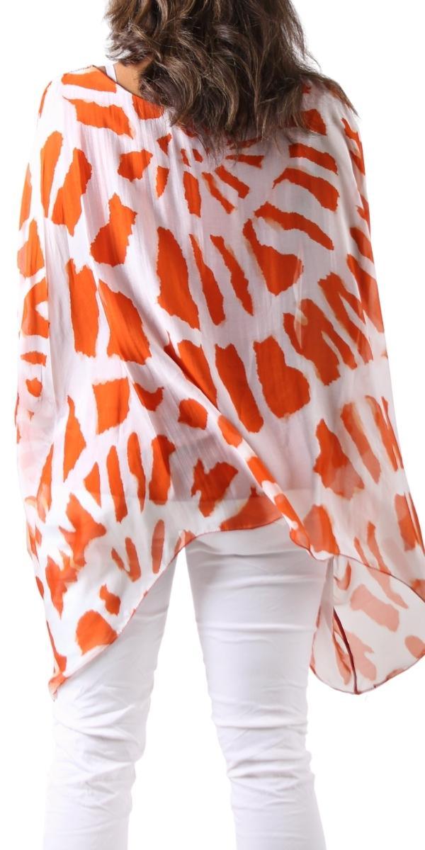 Seta Tie Dye Kaftan - Gigi Moda - Made in Italy # 100% Silk, Blouse, gigi moda, Kaftan, Made in Italy, OS, resort, resort wear, Silk, Tie Dye