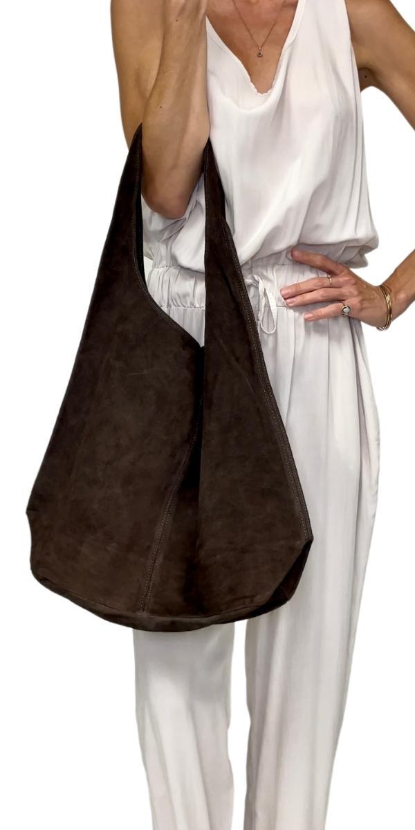 Suede Boho Tote - Gigi Moda - Made in Italy # 100% leather, bag, boho, Gigi Moda, Handbag, Italian Made, Leather, Purse, SUEDE, tote