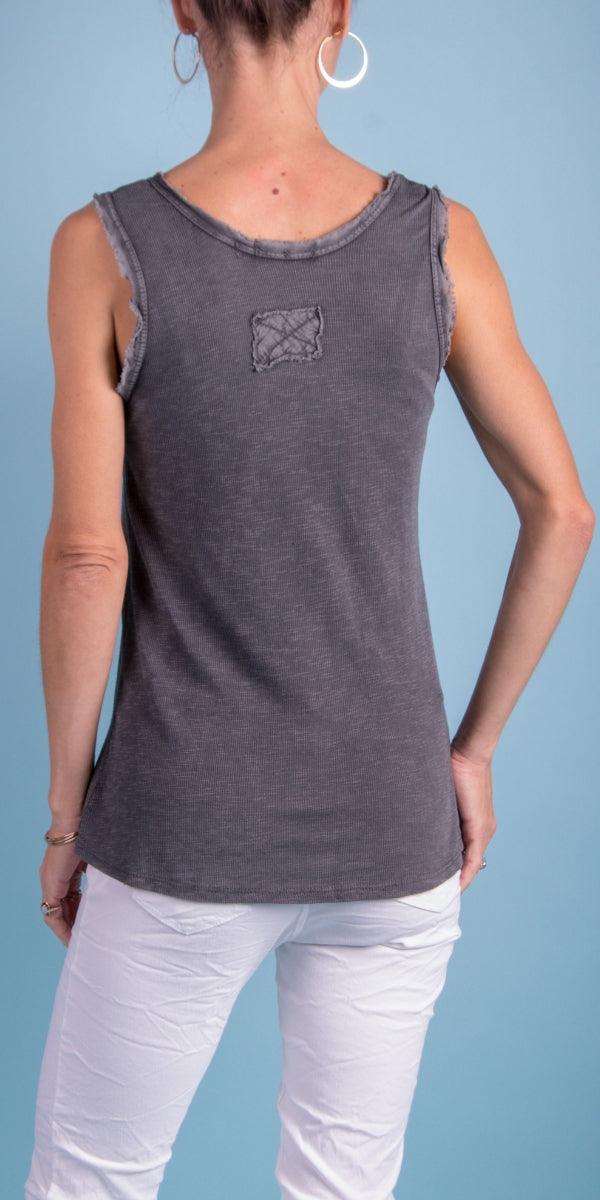 Avena Cotton Tank - Gigi Moda - Made in Italy # 100% Cotton, Cotton, cotton top, Gigi Moda, Made in Italy, one size, OS, Sleeveless, spring, summer, tank, Tank Top, Top