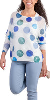 Donatella Blue Dot Sweater