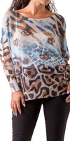 Donatella Sweater with Safari Print