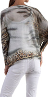 Emy Batwing Sweater with Cheetah LOVE Print