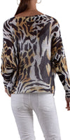 Emy Batwing Sweater with Tiger Print