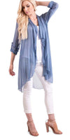 Portici Silk Cardigan - Shop Gigi Moda - Made in Italy # 3/4 sleeve, Cardigan, free shipping, Gigi Moda, long, Made in Italy, one size, OS, Silk, viscose
