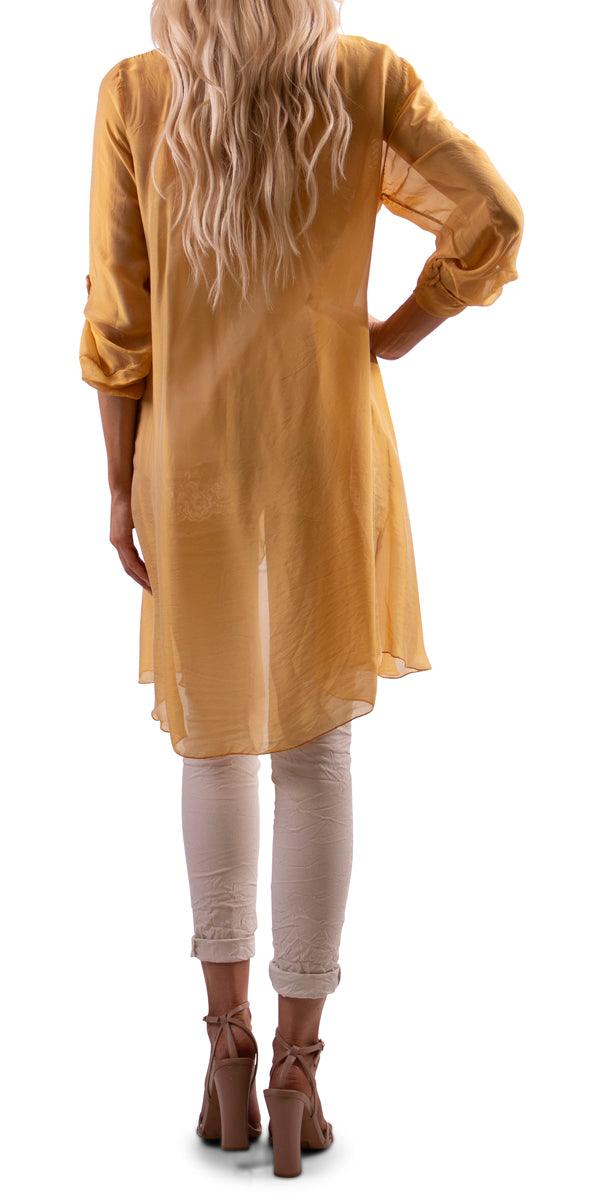 Portici Silk Cardigan - Gigi Moda - Made in Italy # 3/4 sleeve, Cardigan, free shipping, Gigi Moda, long, Made in Italy, one size, OS, Silk, viscose