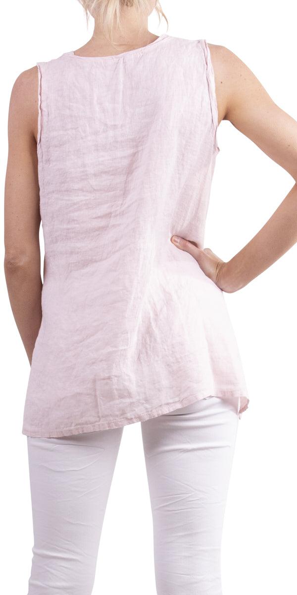 Gloria Top - Gigi Moda - Made in Italy # 100% Linen, Gigi Moda, italian top, Linen, Made in Italy, OS, Sleeveless, Top