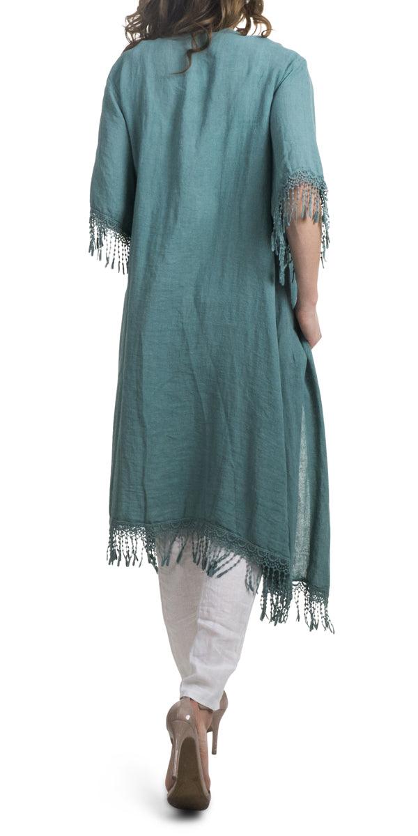 Barbara Jacket - Gigi Moda - Made in Italy # 100% Linen, Embroidery, Gigi Moda, Jacket, Linen, Made in Italy, one size, OS