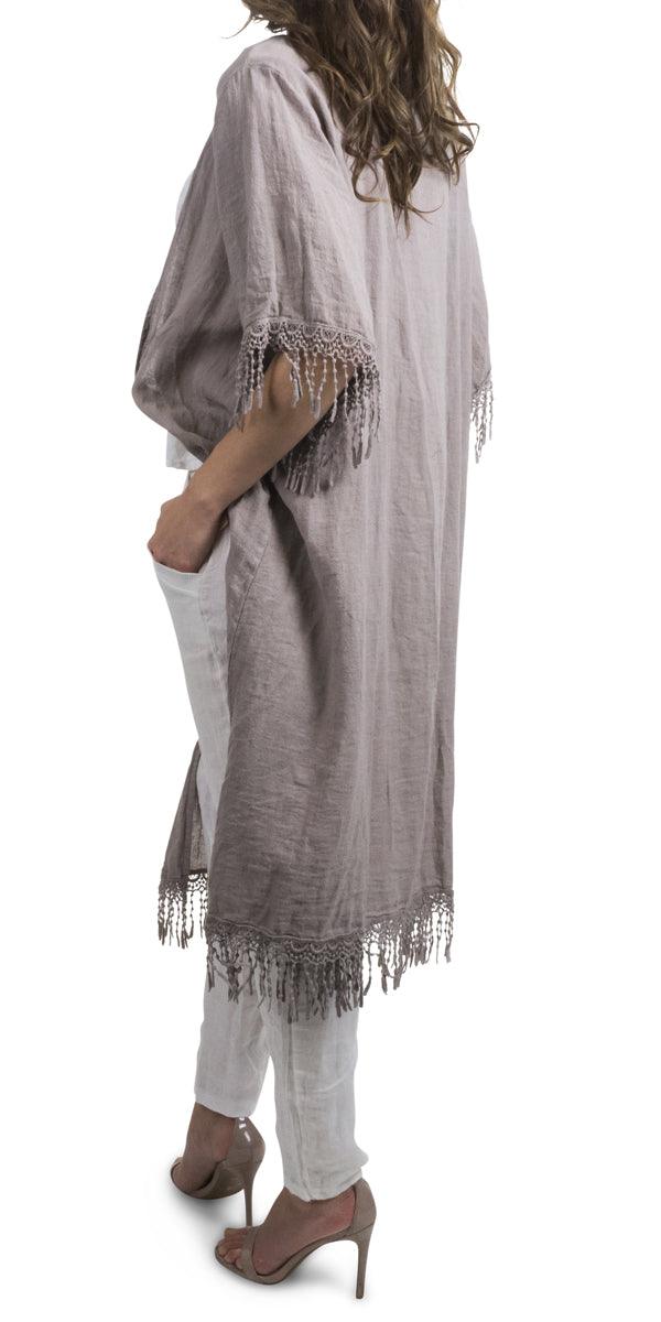 Barbara Jacket - Gigi Moda - Made in Italy # 100% Linen, Embroidery, Gigi Moda, Jacket, Linen, Made in Italy, one size, OS