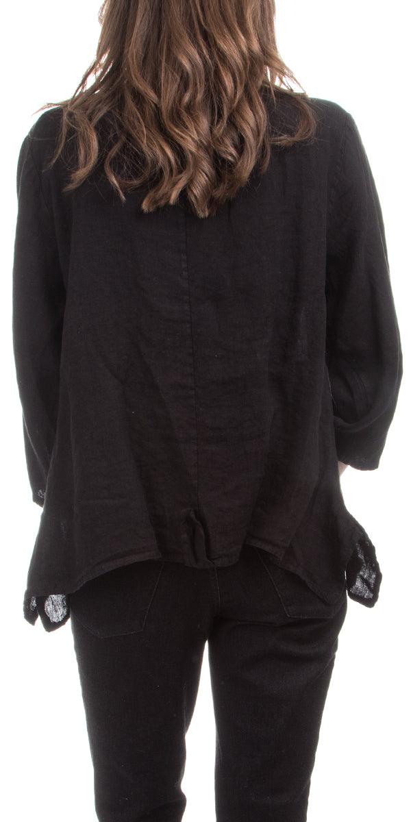 Maira Linen Top - Gigi Moda - Made in Italy # 100% Linen, Blouse, free shipping, italian top, Linen, Made in Italy, Sleeves, Top