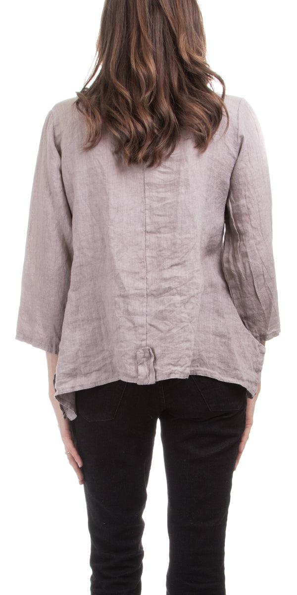 Maira Linen Top - Gigi Moda - Made in Italy # 100% Linen, Blouse, free shipping, italian top, Linen, Made in Italy, Sleeves, Top