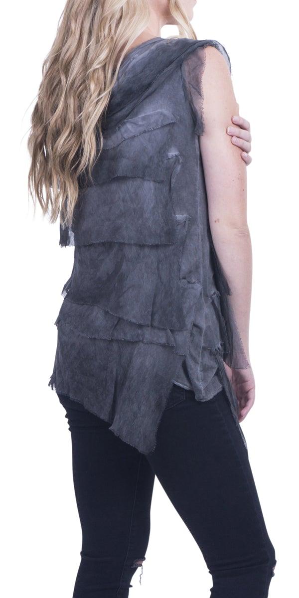 Siena Sleeveless Top - Gigi Moda - Made in Italy # Blouse, Gigi Moda, Made in Italy, one size, OS, Ruffle, Silk, Sleeveless, Top