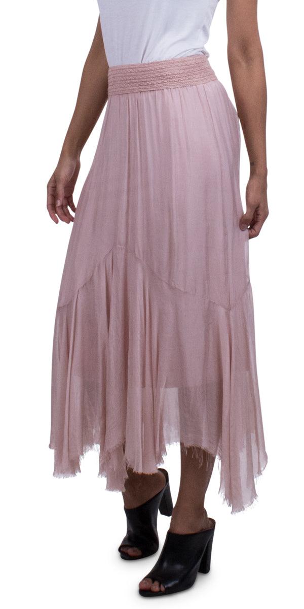 Shinia Skirt - Gigi Moda - Made in Italy # Gigi Moda, Made in Italy, Maxi Skirt, OS, raw, Ruffle, Silk, Skirt, washable