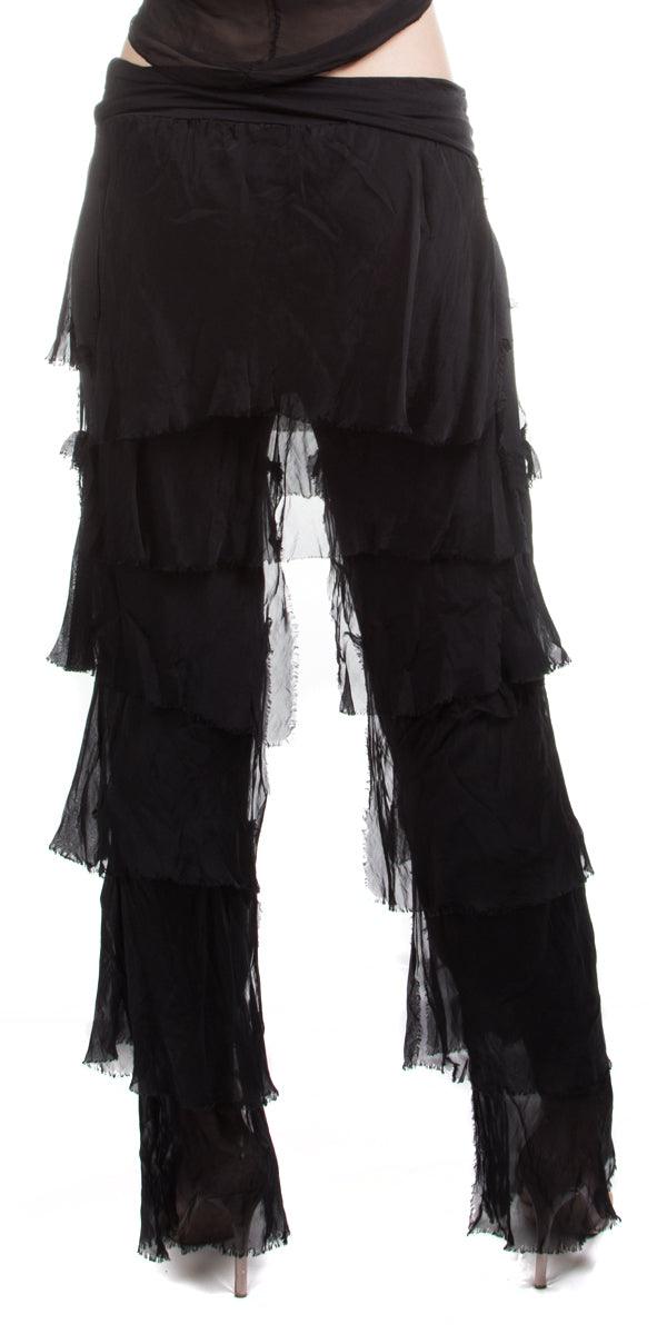 Siena Pant - Gigi Moda - Made in Italy # Gigi Moda, italian pants, italian silk, Made in Italy, OS, Pants, Ruffle, Silk, silk pants