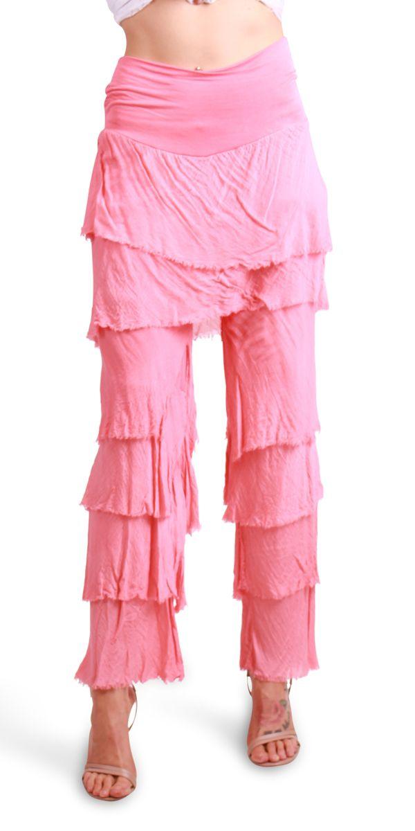Siena Pant - Gigi Moda - Made in Italy # Gigi Moda, italian pants, italian silk, Made in Italy, OS, Pants, Ruffle, Silk, silk pants