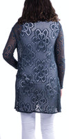 Clara Knit Cardigan - Shop Gigi Moda - Made in Italy # 62406, Cardigan, floral, Gigi Moda, Jacket, lace knit, Made in Italy, OS, Sleeves