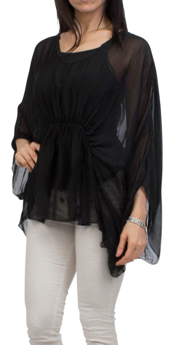 Paolita Bat-Wing Blouse - Gigi Moda - Made in Italy # Blouse, Gigi Moda, italian apparel, italian blouse, italian boutique, Italian Clothing, italian silk, italian silk blouse, Made in Italy, online shopping, OS, resort, resort wear, shop gigi moda, Silk, Two Piece, viscose, viscose blouse
