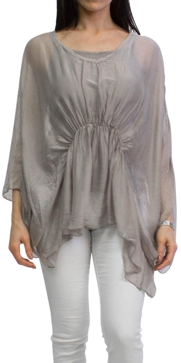 Paolita Bat-Wing Blouse - Gigi Moda - Made in Italy # Blouse, Gigi Moda, italian apparel, italian blouse, italian boutique, Italian Clothing, italian silk, italian silk blouse, Made in Italy, online shopping, OS, resort, resort wear, shop gigi moda, Silk, Two Piece, viscose, viscose blouse