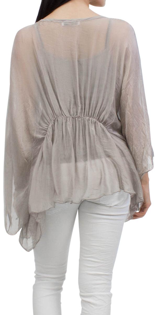 Paolita Bat-Wing Blouse - Gigi Moda - Made in Italy # Blouse, Gigi Moda, italian apparel, italian blouse, italian boutique, Italian Clothing, italian silk, italian silk blouse, Made in Italy, online shopping, OS, resort, resort wear, shop gigi moda, Silk, Two Piece, viscose, viscose blouse