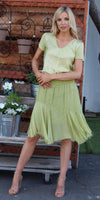 Bianca Silk Skirt - Shop Gigi Moda - Made in Italy # asymmetrical, Made in Italy, one size, OS, raw edges, resort, resort wear, SHORT skirt, silk, skirt, viscose
