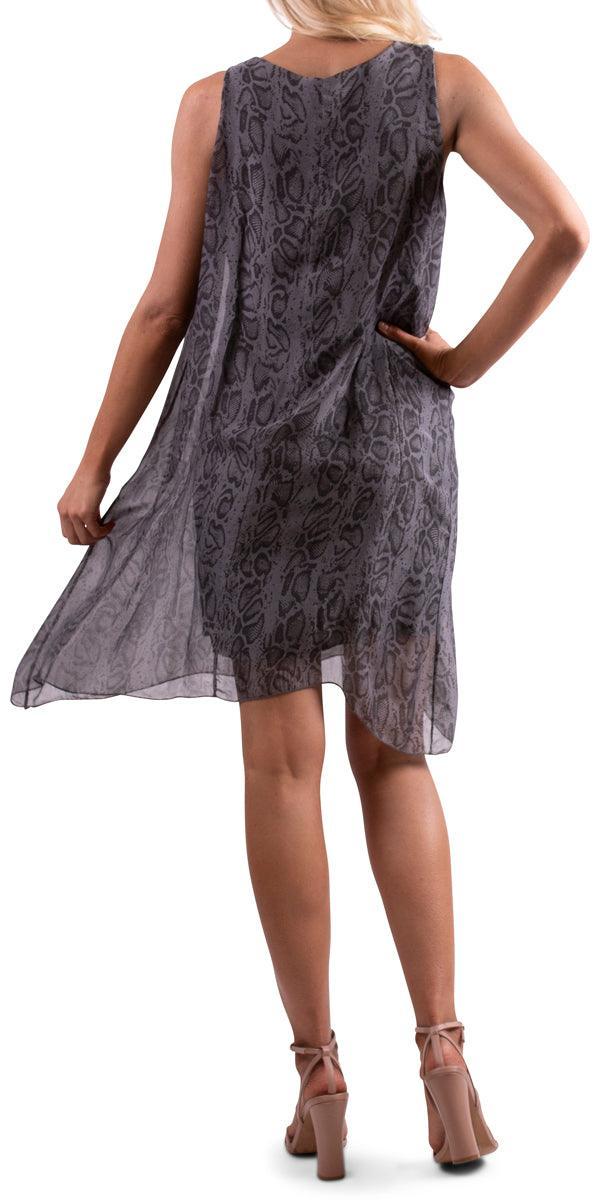 Chiara Dress - Gigi Moda - Made in Italy # italian dress, loose fit dress, made in italy, resort style, short sleeve dress, silk dress, V-Neck dress