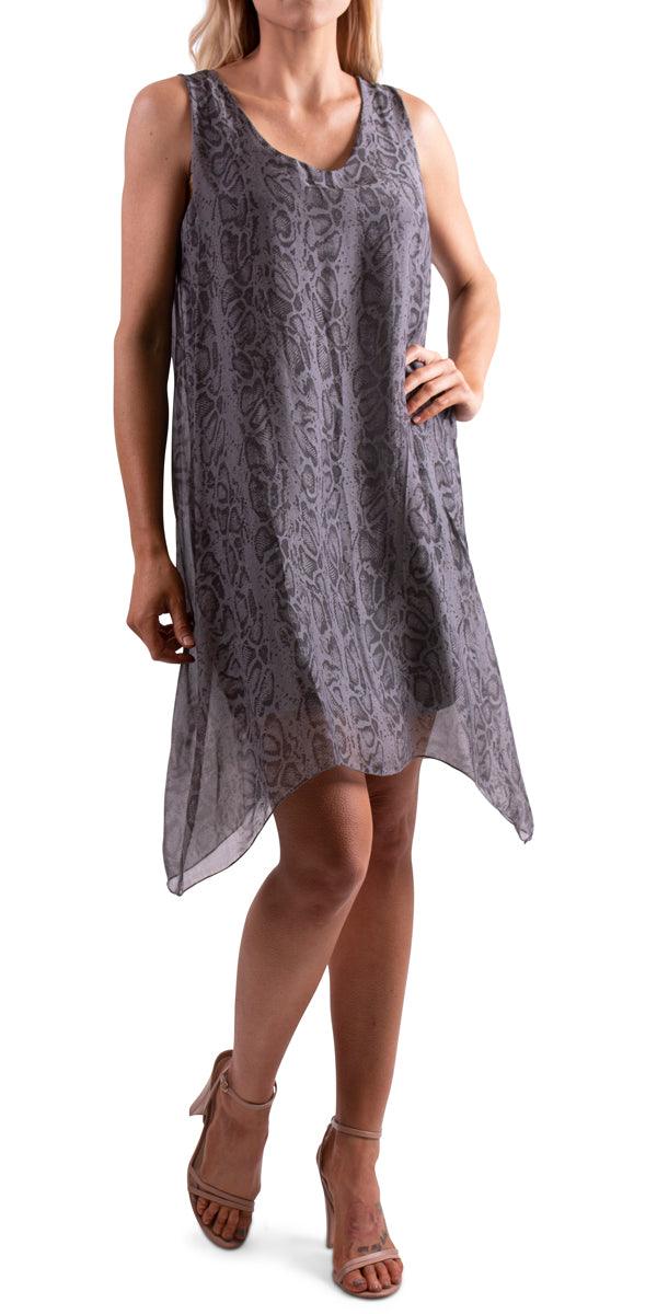 Chiara Dress - Gigi Moda - Made in Italy # italian dress, loose fit dress, made in italy, resort style, short sleeve dress, silk dress, V-Neck dress