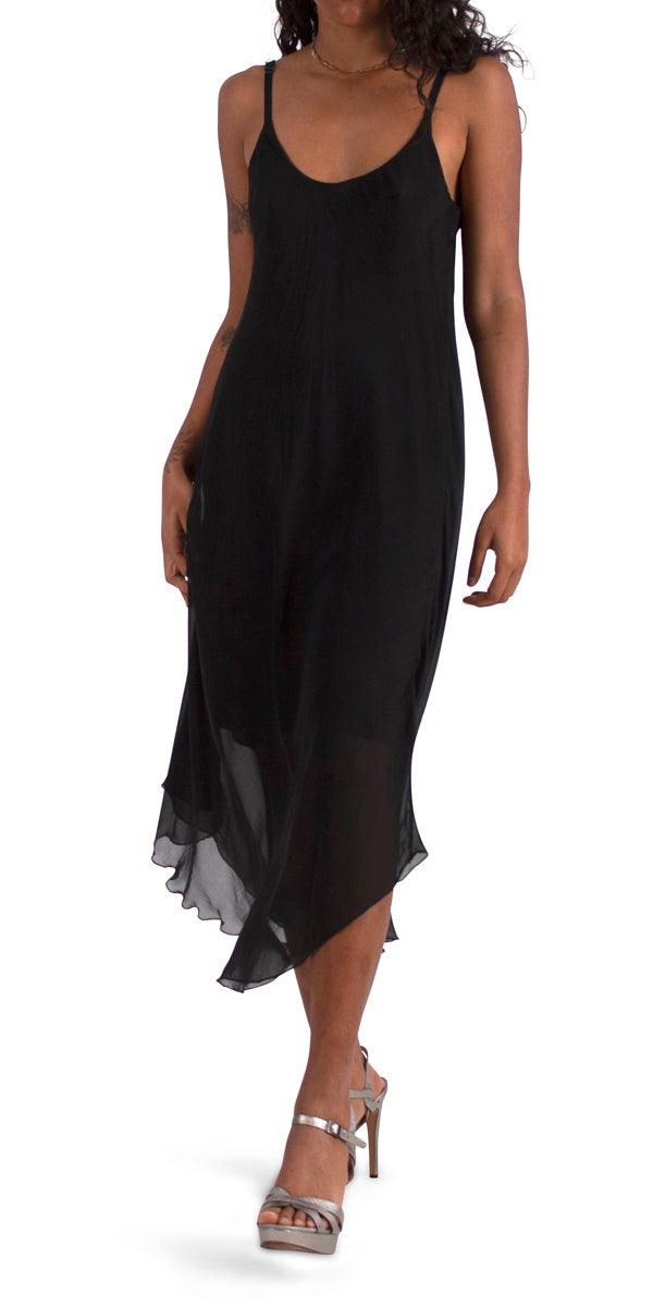 Miele Midi Dress - Gigi Moda - Made in Italy # adjustable straps, Dress, Gigi Moda, Made in Italy, midi dress, OS, resort, resort wear, Silk, Sleeveless, Spaghetti Strap, washable