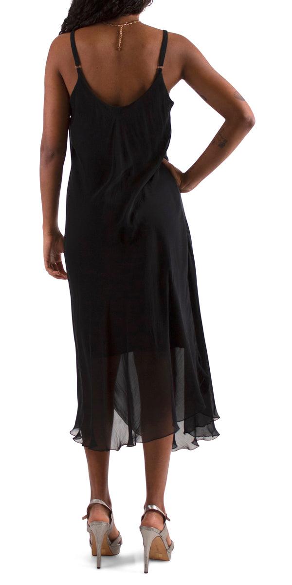 Miele Midi Dress - Gigi Moda - Made in Italy # adjustable straps, Dress, Gigi Moda, Made in Italy, midi dress, OS, resort, resort wear, Silk, Sleeveless, Spaghetti Strap, washable