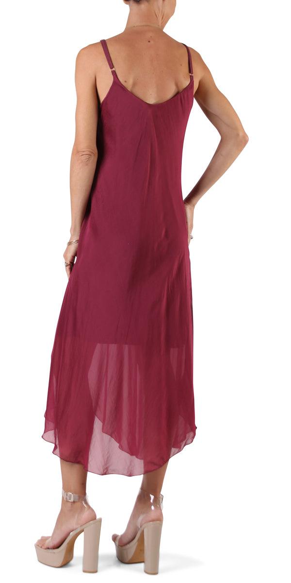 Miele Midi Dress - Gigi Moda - Made in Italy # adjustable straps, Dress, Gigi Moda, Made in Italy, midi dress, OS, resort, resort wear, Silk, Sleeveless, Spaghetti Strap, washable