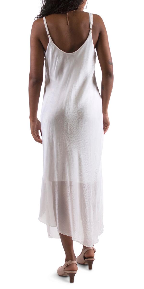 Miele Midi Dress - Gigi Moda - Made in Italy # adjustable straps, Dress, Gigi Moda, Made in Italy, midi dress, OS, resort, resort wear, Silk, Sleeveless, Spaghetti Strap, washable