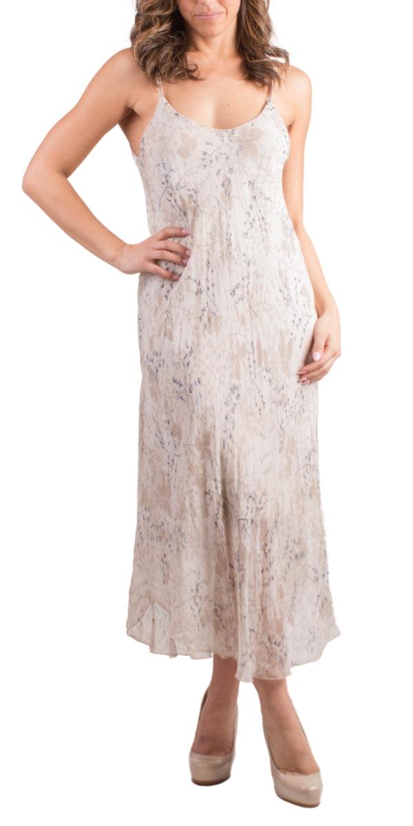 Giardino Miele Midi Dress - Gigi Moda - Made in Italy # adjustable straps, Dress, floral print, Gigi Moda, Made in Italy, maxretail, midi dress, OS, resort, resort wear, Silk, Sleeveless, Spaghetti Strap, washable