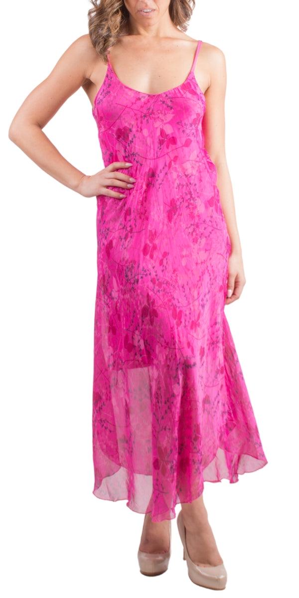 Giardino Miele Midi Dress - Gigi Moda - Made in Italy # adjustable straps, Dress, floral print, Gigi Moda, Made in Italy, maxretail, midi dress, OS, resort, resort wear, Silk, Sleeveless, Spaghetti Strap, washable