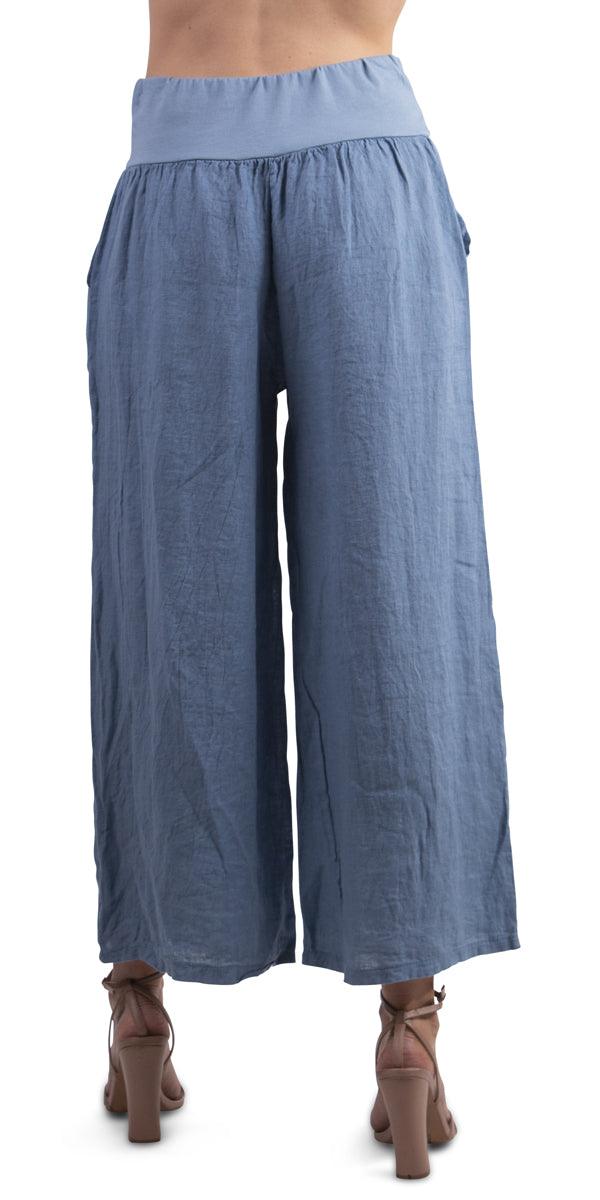 Vieste Linen Pants - Gigi Moda - Made in Italy # 100% Linen, black pants, bottoms, Gigi Moda, Linen, linen pants, Made in Italy, OS, Pants, resort, resort wear, spring, summer, washable, white linen pants, white pants