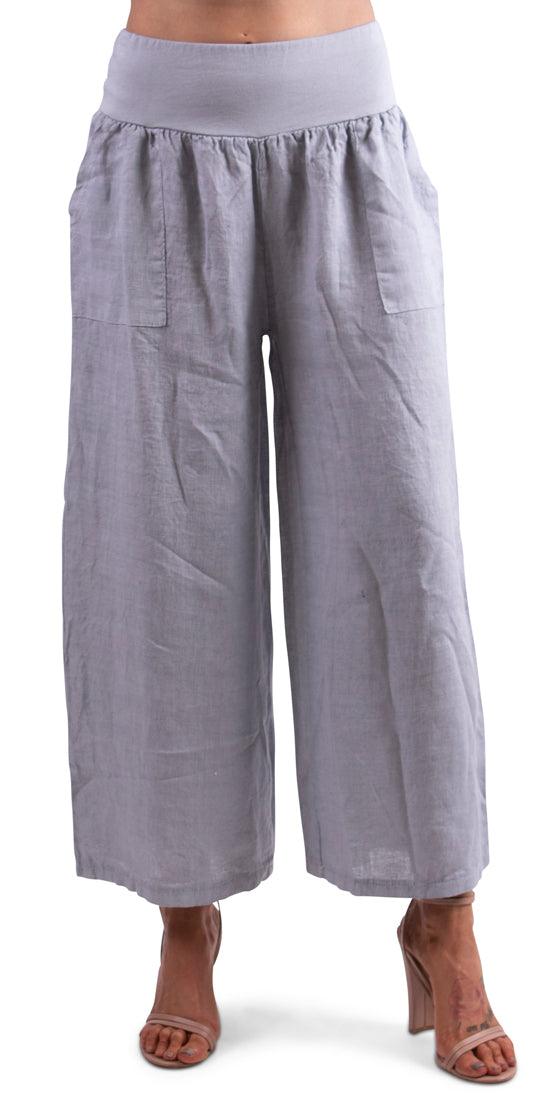 Vieste Linen Pants - Gigi Moda - Made in Italy # 100% Linen, black pants, bottoms, Gigi Moda, Linen, linen pants, Made in Italy, OS, Pants, resort, resort wear, spring, summer, washable, white linen pants, white pants
