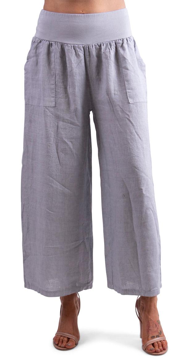 Vieste Linen Pants - Gigi Moda - Made in Italy # 100% Linen, black pants, bottoms, Gigi Moda, Linen, linen pants, Made in Italy, OS, Pants, resort, resort wear, spring, summer, washable, white linen pants, white pants