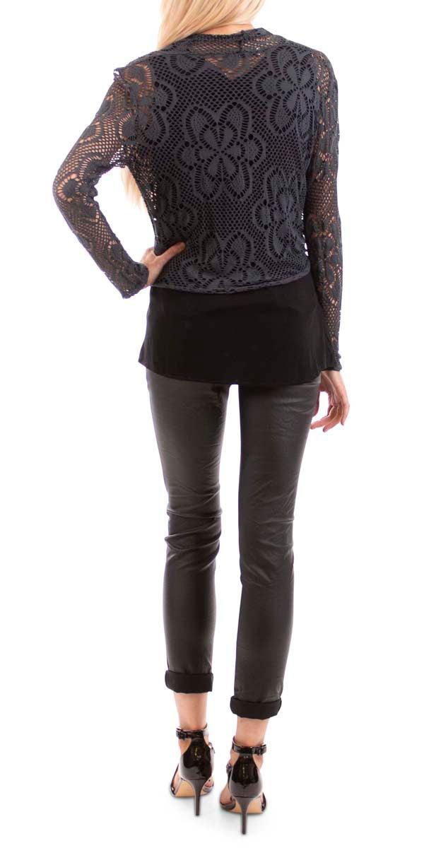 Clara Short Knit Cardigan - Gigi Moda - Made in Italy # 63067, Cardigan, clara cardigan, Design, Floral, Knit, Lace, Made in Italy, resort, resort wear, short cardigan, spring, Stretch, summer, Viscose