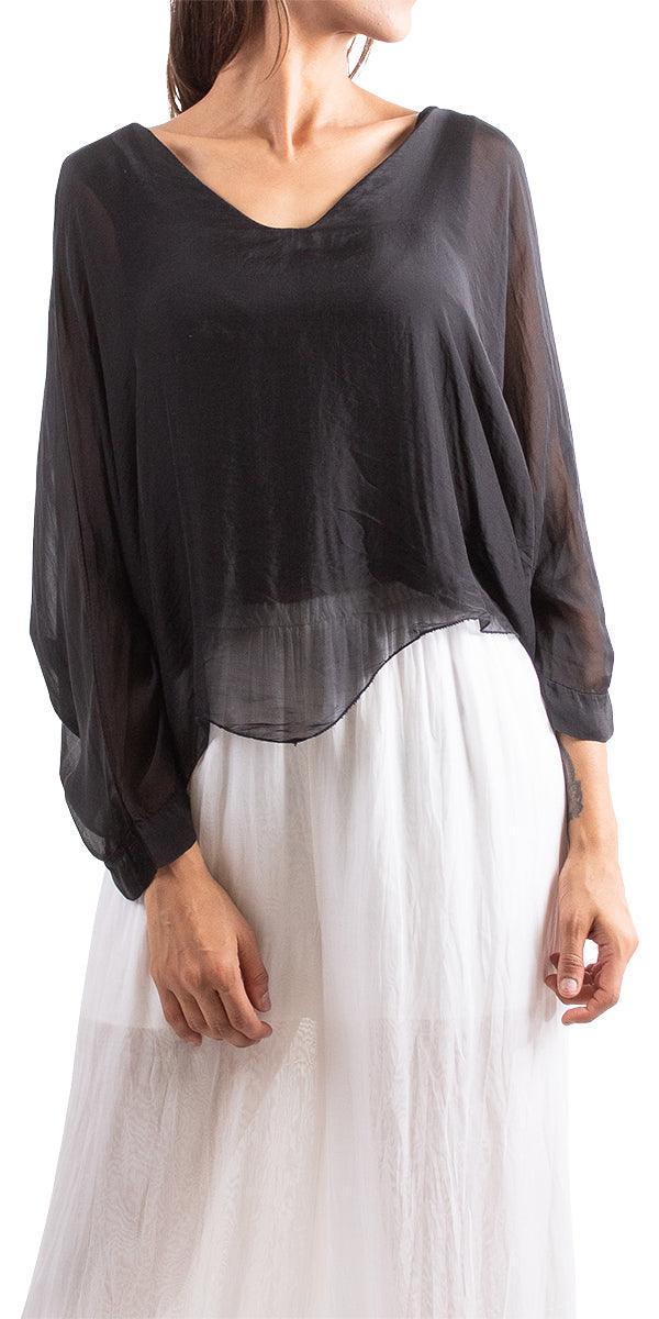 Isabetta Silk Crop Top - Gigi Moda - Made in Italy # italian clothing, made in italy, silk, silk blouse, womens clothing, womens tops