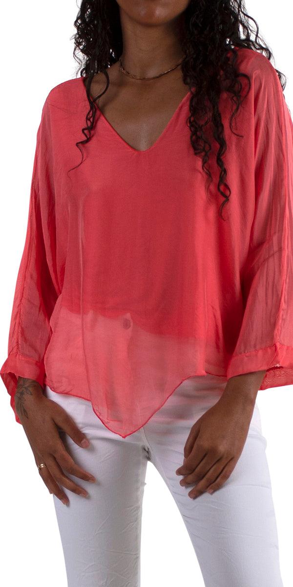 Isabetta Silk Crop Top - Gigi Moda - Made in Italy # italian clothing, made in italy, silk, silk blouse, womens clothing, womens tops