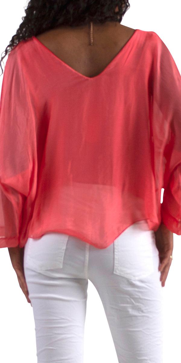 Isabetta Silk Crop Top - Gigi Moda - Made in Italy # italian clothing, made in italy, silk, silk blouse, womens clothing, womens tops