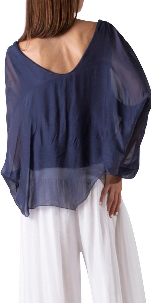 Isabetta Silk Crop Top - Gigi Moda - Made in Italy # italian clothing, made in italy, silk, silk blouse, womens clothing, womens tops