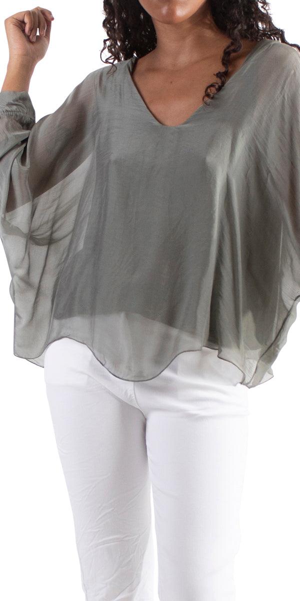 Isabetta Silk Crop Top - Gigi Moda - Made in Italy # italian clothing, made in italy, silk, silk blouse, womens clothing, womens tops