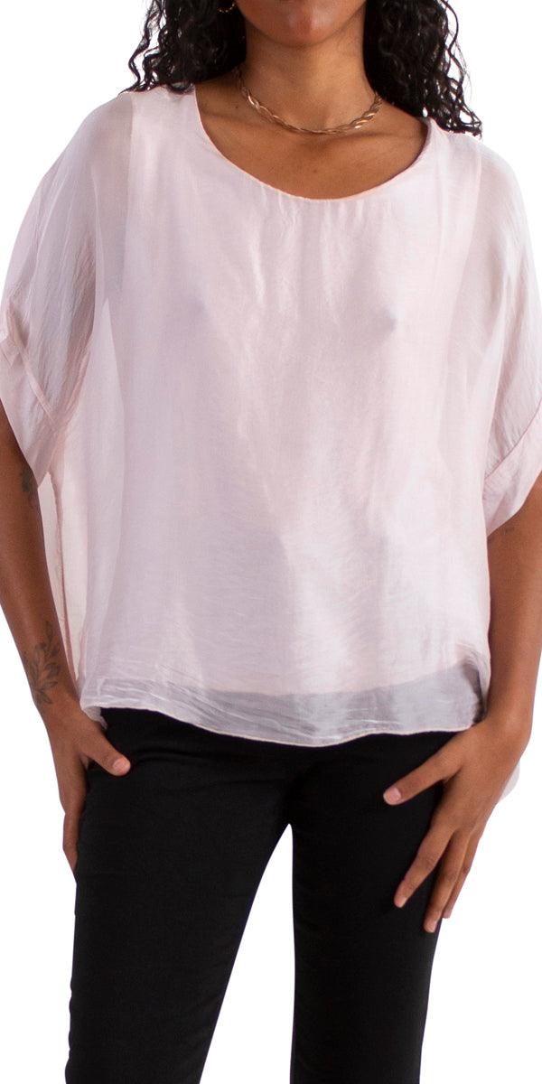 Monica Silk Kaftan - Gigi Moda - Made in Italy # blouse, comfy top, gigi moda, Italian Clothing, Kaftan, Made in Italy, one size, Round Neck, Silk, top, washable