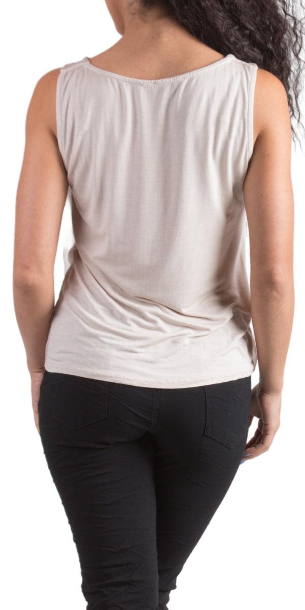 Maggia Silk Tank - Gigi Moda - Made in Italy # Blouse, Cowl Neck, italian blouse, italian tank top, italian top, Made in Italy, OS, resort wear, Silk, silk blouse, silk tank, Sleeveless, sleeveless top, Tank Top, Top